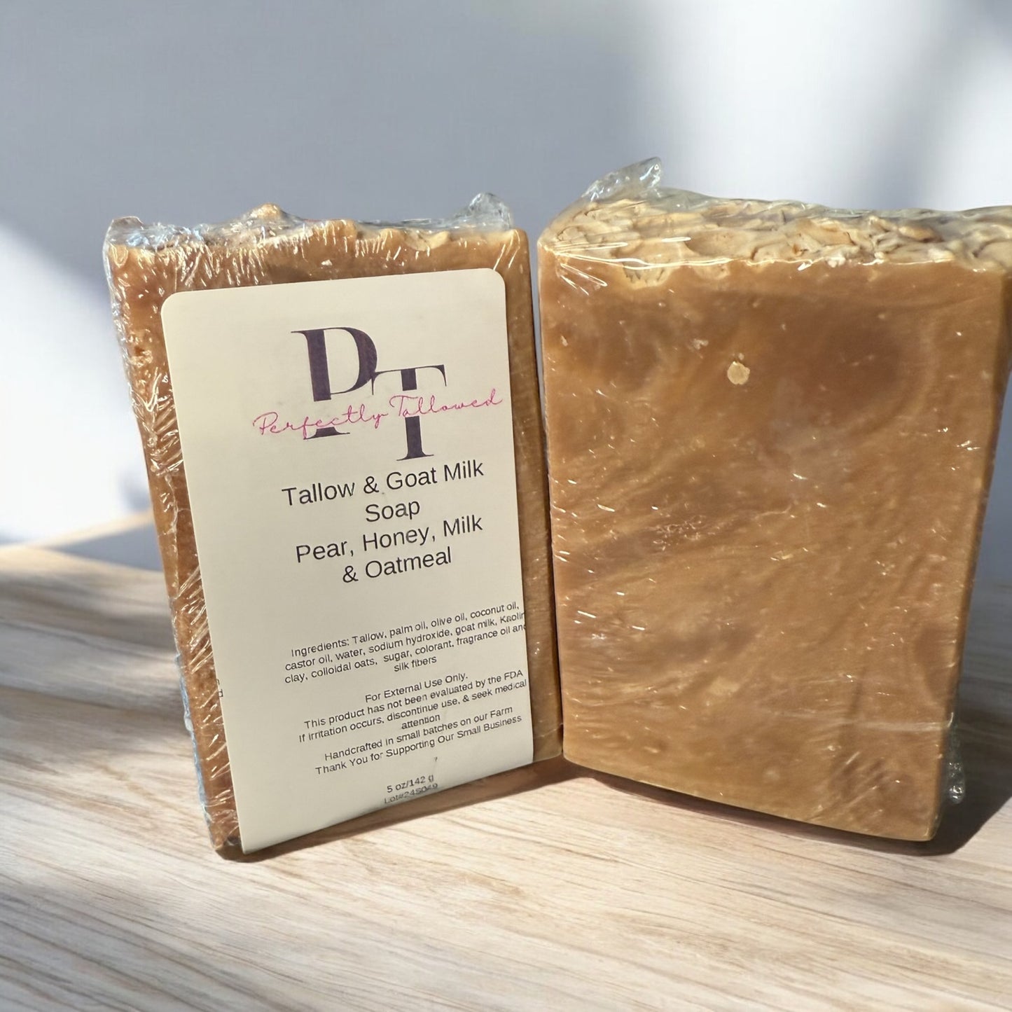 Pear, Honey, Milk & Oatmeal Tallow and Goat Milk Soap