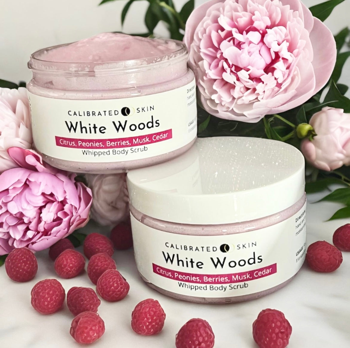 White Woods Whipped Body Scrub (citrus, peony, musk)